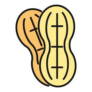 Peanuts in shell on white background cartoon icon 스톡 일러스트