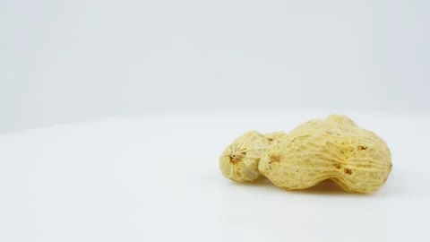Peanuts on Side Frame with White Copy Space Background Stock Footage 326979530