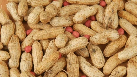 Peanuts on the table. Stock Footage