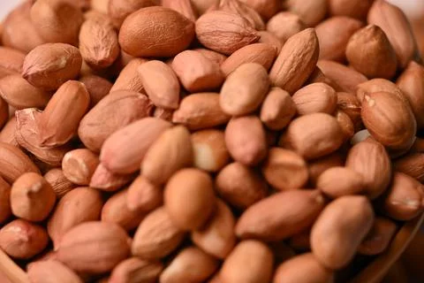 Peanuts Texture with Defocus Background Macro Photography Foto stock