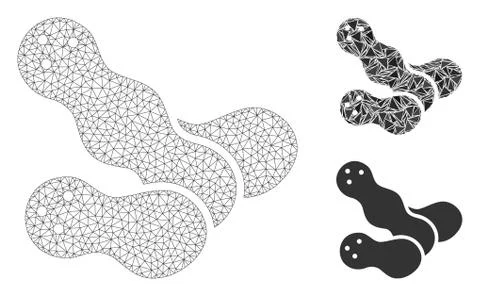 Peanuts Vector Mesh Carcass Model and Triangle Mosaic Icon Illustrazione stock