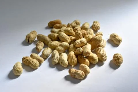 Peanuts on white background and shadow Stock Photos