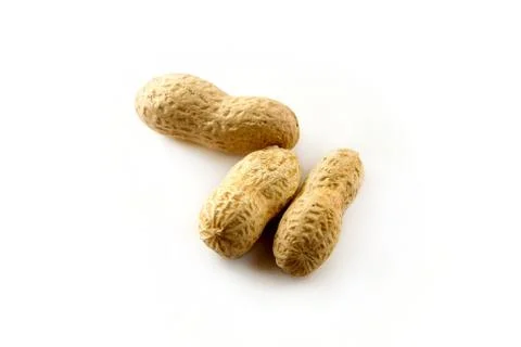 Peanuts on white background Stock Photos