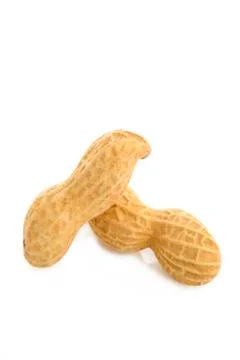 Peanuts on white background Stock Photos