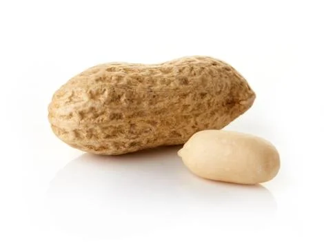 Peanuts on white background Stock Photos