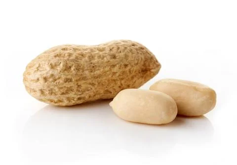 Peanuts on white background Stock Photos