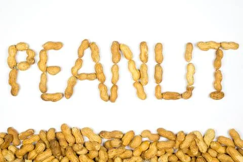 Peanuts on white background Stock Photos