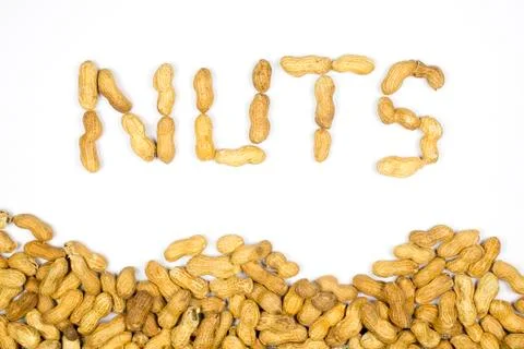 Peanuts on a white background Stock Photos
