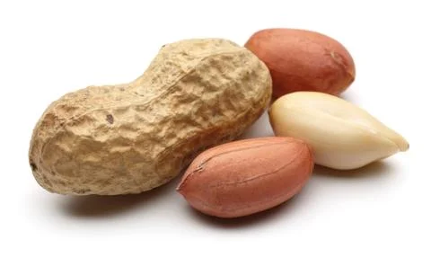 Peanuts on white background Stock Photos