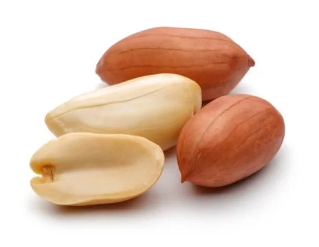 Peanuts on white background Stock Photos