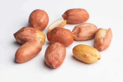Peanuts on a white background Stock Photos