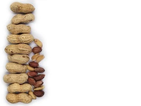Peanuts on white background Stock Photos