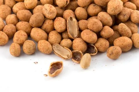 Peanuts on white floor Stock Photos