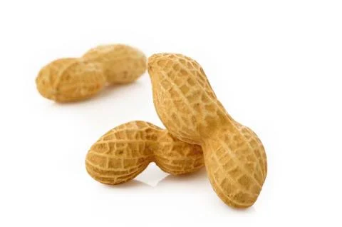 Peanuts on white Stock Photos
