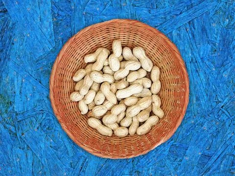 Peanuts On The Wooden Background Stock Photos