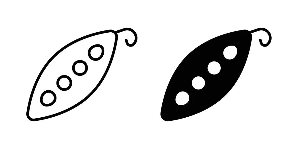 Peapod icon vector, symbol, logo illustrations Stock Illustration