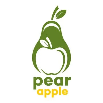 Pear and apple logo. Vector illustration Stock Illustration
