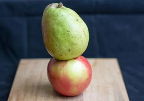 Pear and apple Stock Photos