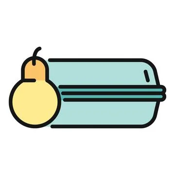 Pear and macaron pastry packaging line illustration Stock Illustration