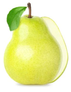 Pear and slice isolated on white, clipping path Stock Photos