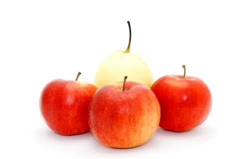 Pear with apples Stock Photos