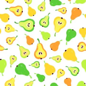 Pear Background Painted Pattern Stock Illustration