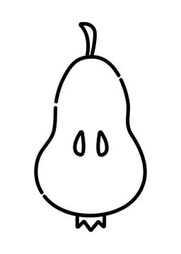Pear black line icon Stock Illustration