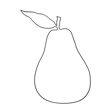 Pear brush isolated on white backdrop for art design Stock Illustration