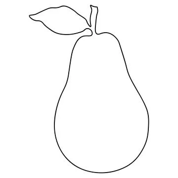 Pear brush isolated on white background Stock Illustration