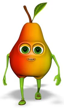Pear Cartoon 3d Character Stock Illustration