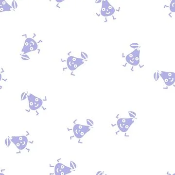 Pear character glyph vector seamless pattern Stock Illustration