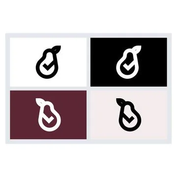 Pear Check Logo Icon Set Flat Vector Illustration Stock Illustration