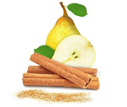 Pear with cinnamon Stock Photos