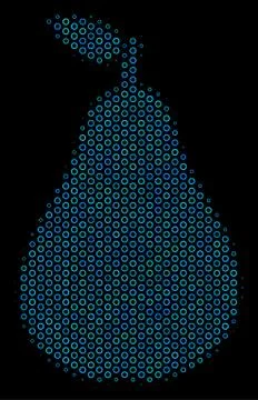 Pear Collage Icon of Halftone Circles イラスト素材