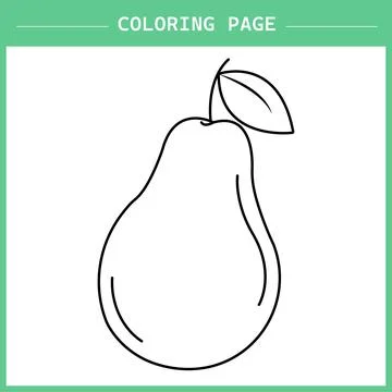 Pear Coloring Book Vector イラスト素材