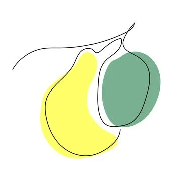 Pear. Continuous one line drawing. Stock Illustration