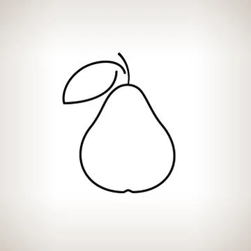 Pear in the Contours 스톡 일러스트