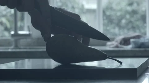 Pear Cut and Slice Stock-Footage 65340458