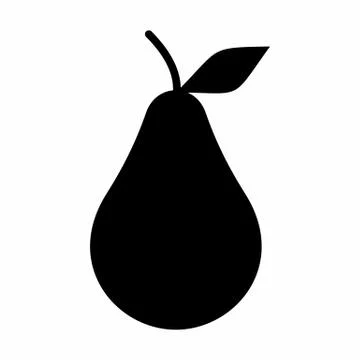 Pear dark silhouette Stock Illustration