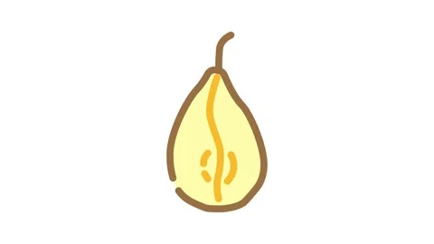 Pear dried fruit color icon animation Stock Footage 327270265