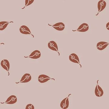 Pear dried fruit glyph vector seamless pattern Stock Illustration
