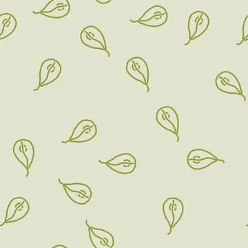 Pear dried fruit line vector seamless pattern Stock Illustration
