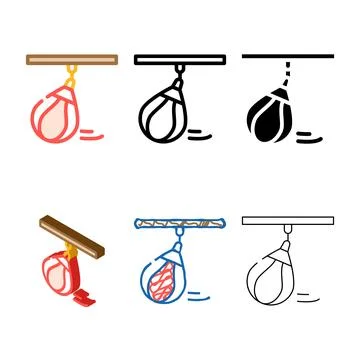 Pear for exercising color icon set vector Stock Illustration