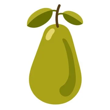 Pear flat icon isolated on white Stock Illustration