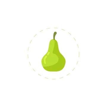 Pear flat icon on white background Stock Illustration