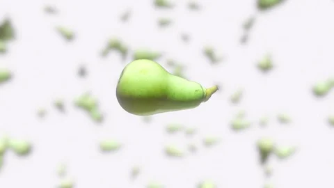 Pear Floating Against an Out of Focus White Background 库存影片 72299664