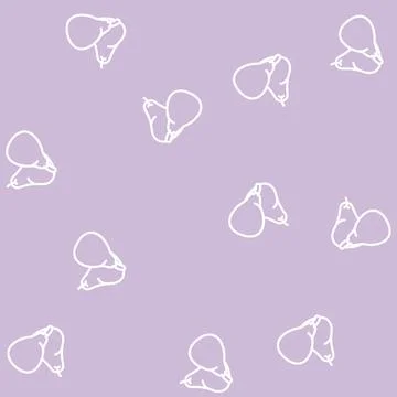 Pear fresh yellow line vector seamless pattern Stock Illustration