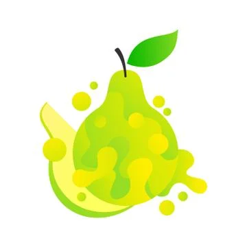 Pear fruit in abstract style Stock Illustration