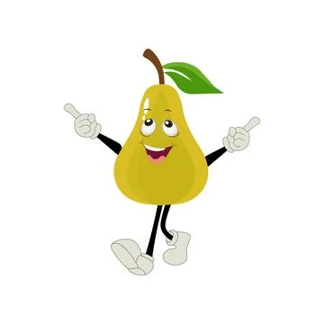 Pear fruit cartoon Stock Illustration