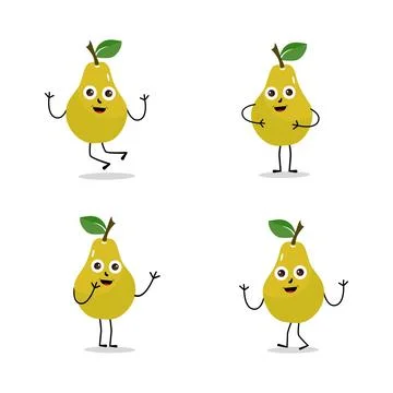 Pear fruit cartoon Stock Illustration